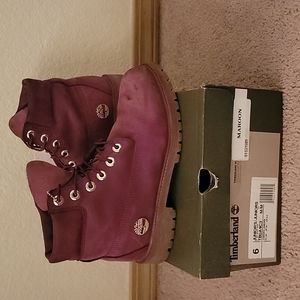 6Y Maroon 6" Timberland Boot